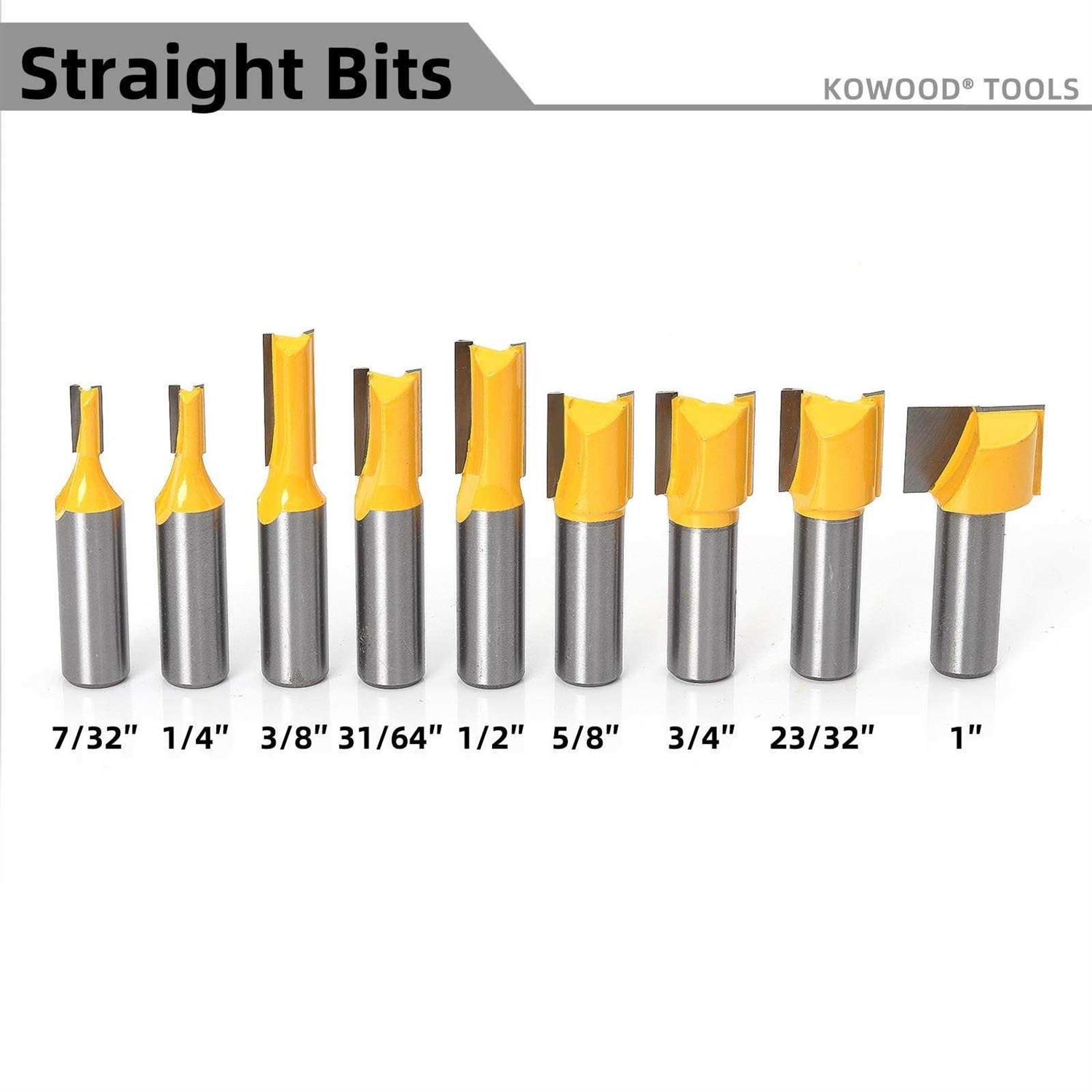 KOWOOD Pro Router Bits Sets of 24z Pieces 1/4 Inch Shank Professional Woodworking Tools - MT - Mrs Treak