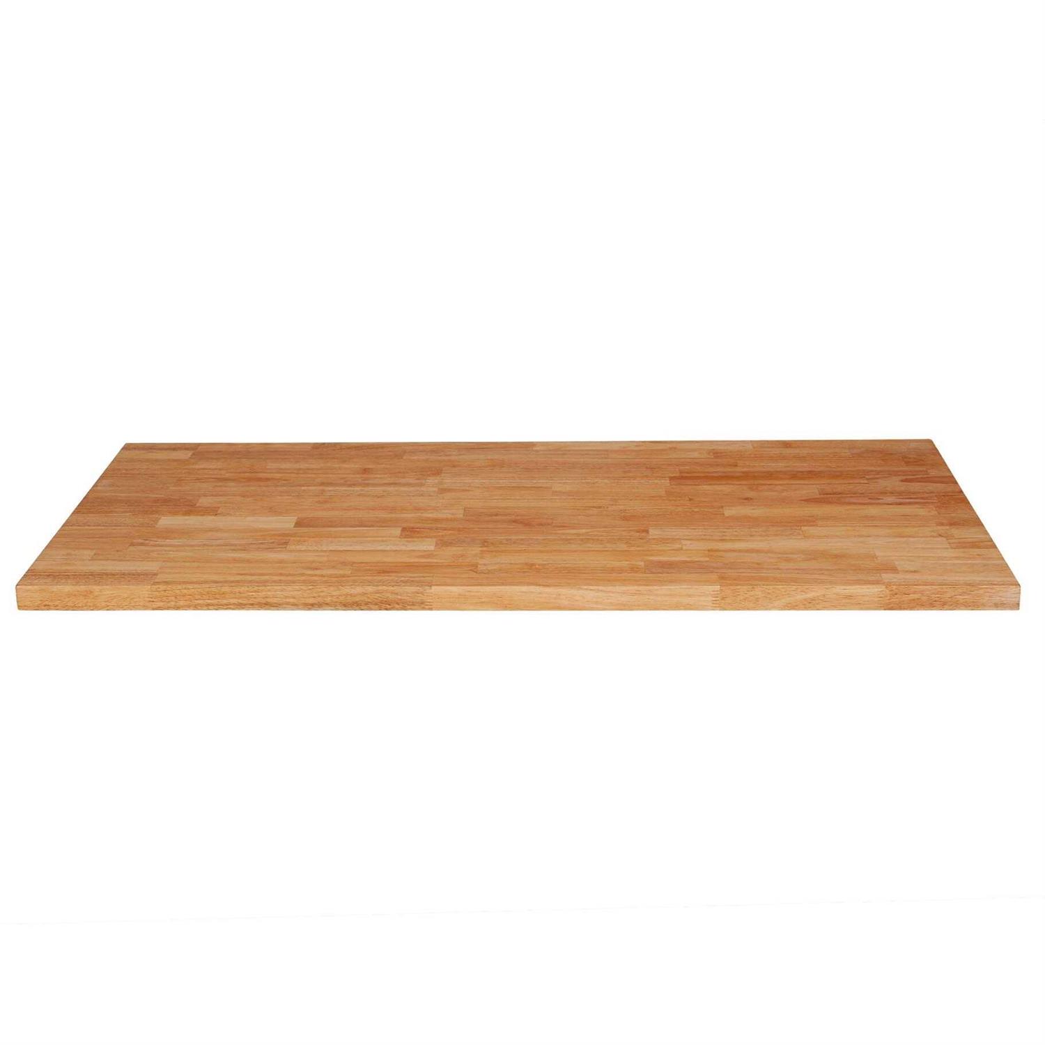 Sparrow Peak Rubberwood 60-in x 30-in x 1.25-in Unfinished Natural Straight Butcher Block Rubberwood Countertop 12530FJRW-60 - MT - Mrs Treak