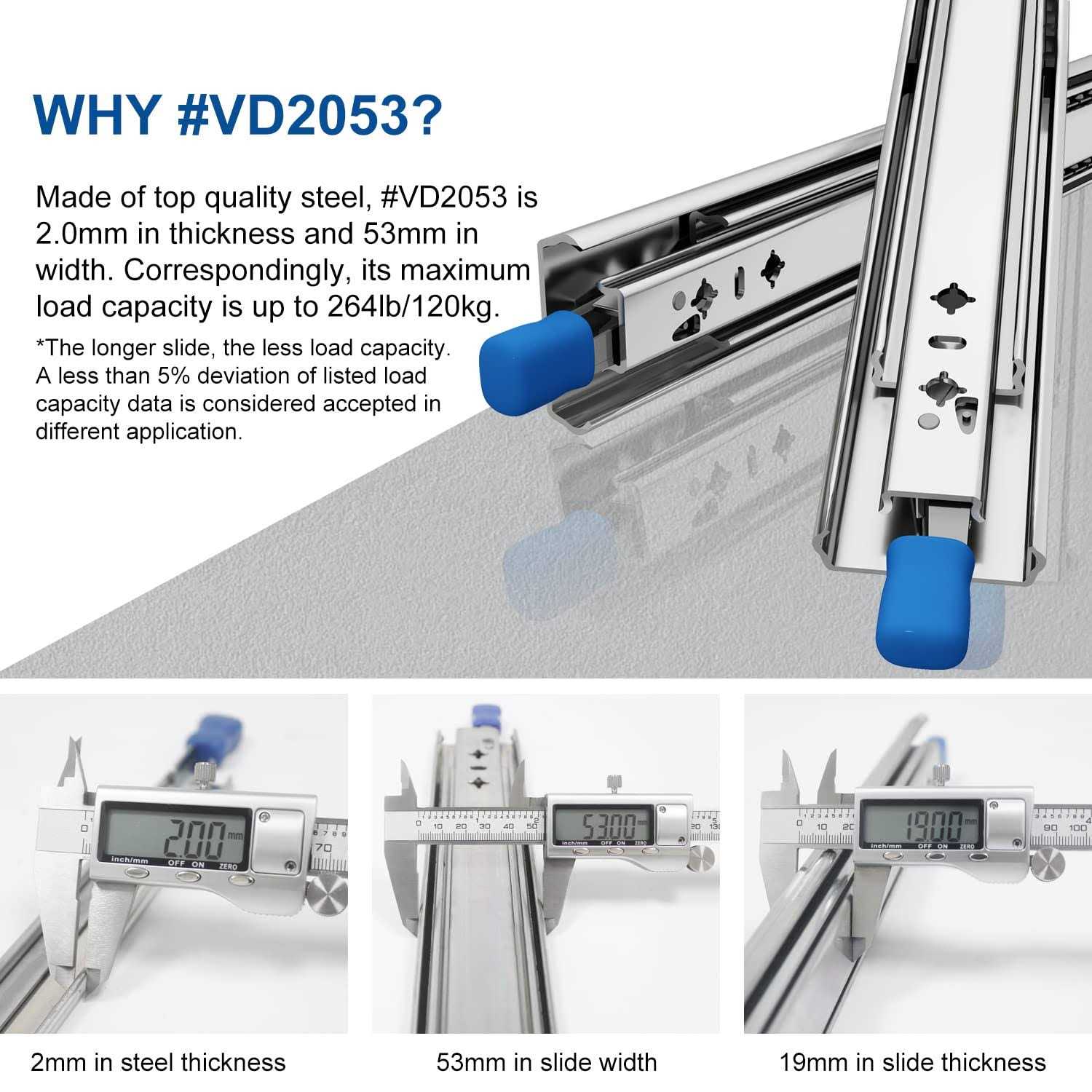 VADANIA Heavy Duty Drawer Slides with Lock - MT - Mrs Treak