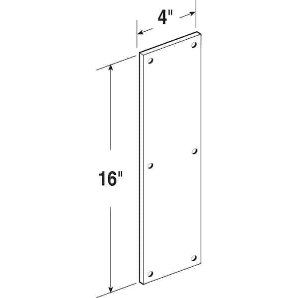 Prime-Line Door Push Plate 4 in. x 16 - MT - Mrs Treak