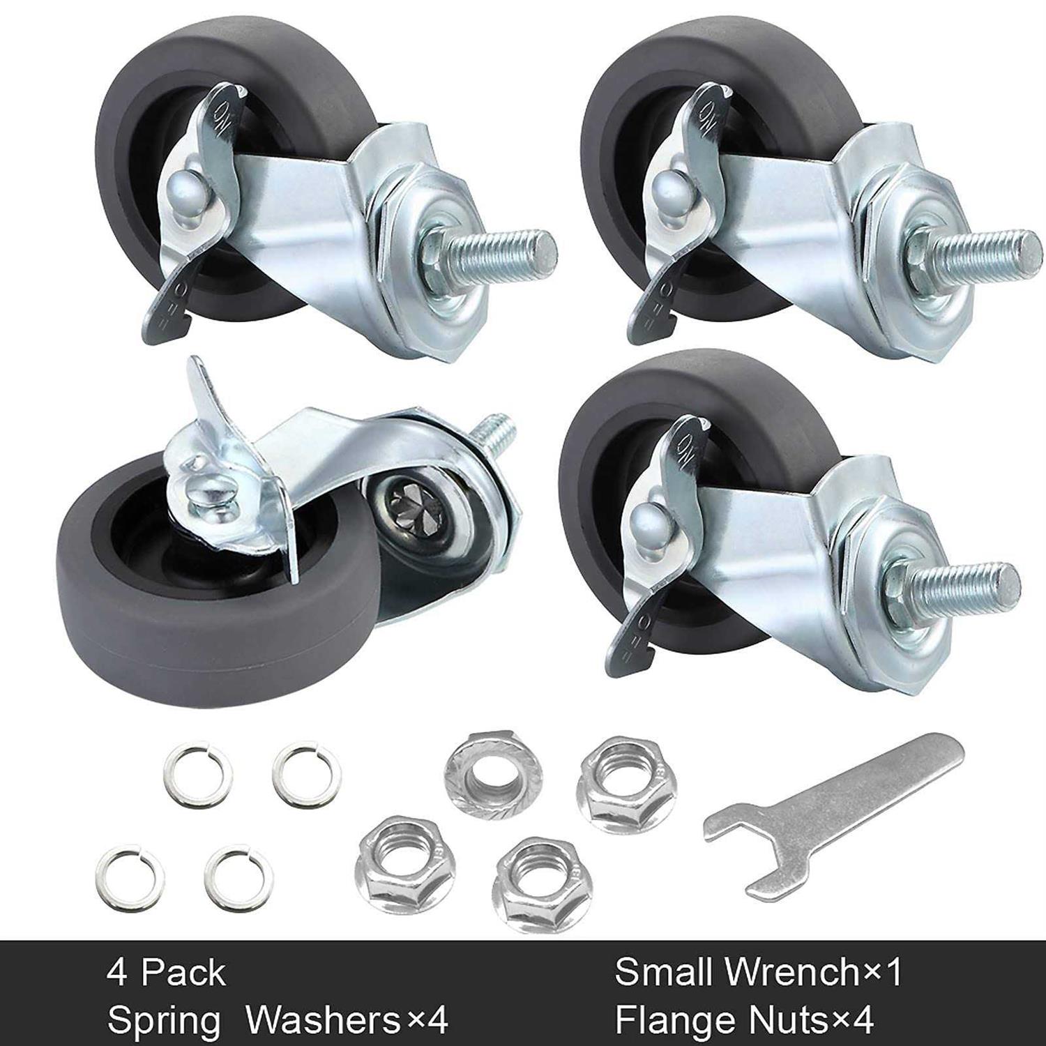 WHARSTM Caster Wheels 3 Locking Swivel Casters - MT - Mrs Treak