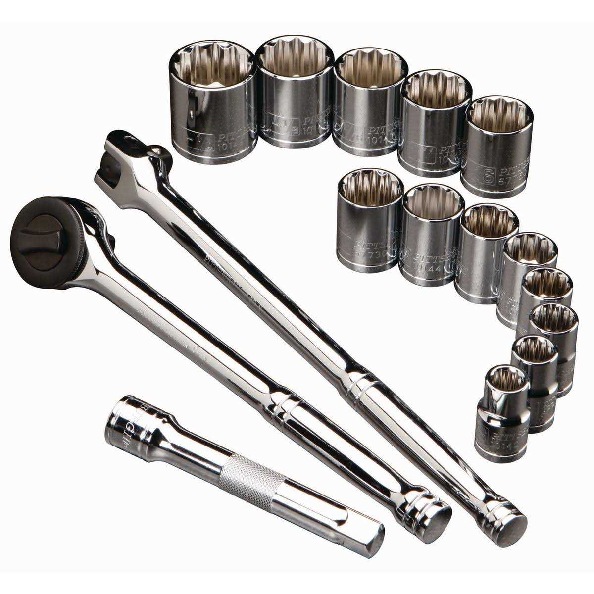 Pittsburgh 1/2 in. Drive SAE Impact Socket Set - MT - Mrs Treak