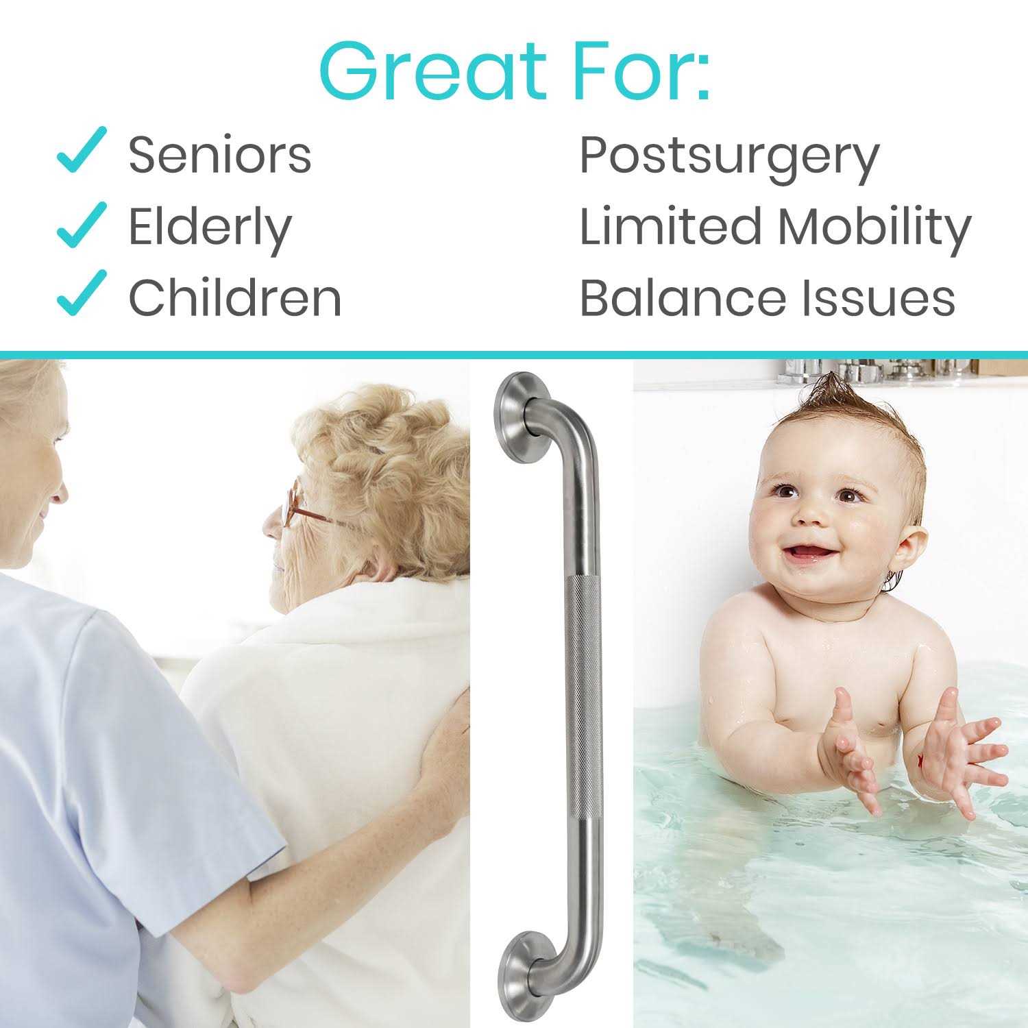 Vive Health Textured Grab Bars - MT - Mrs Treak