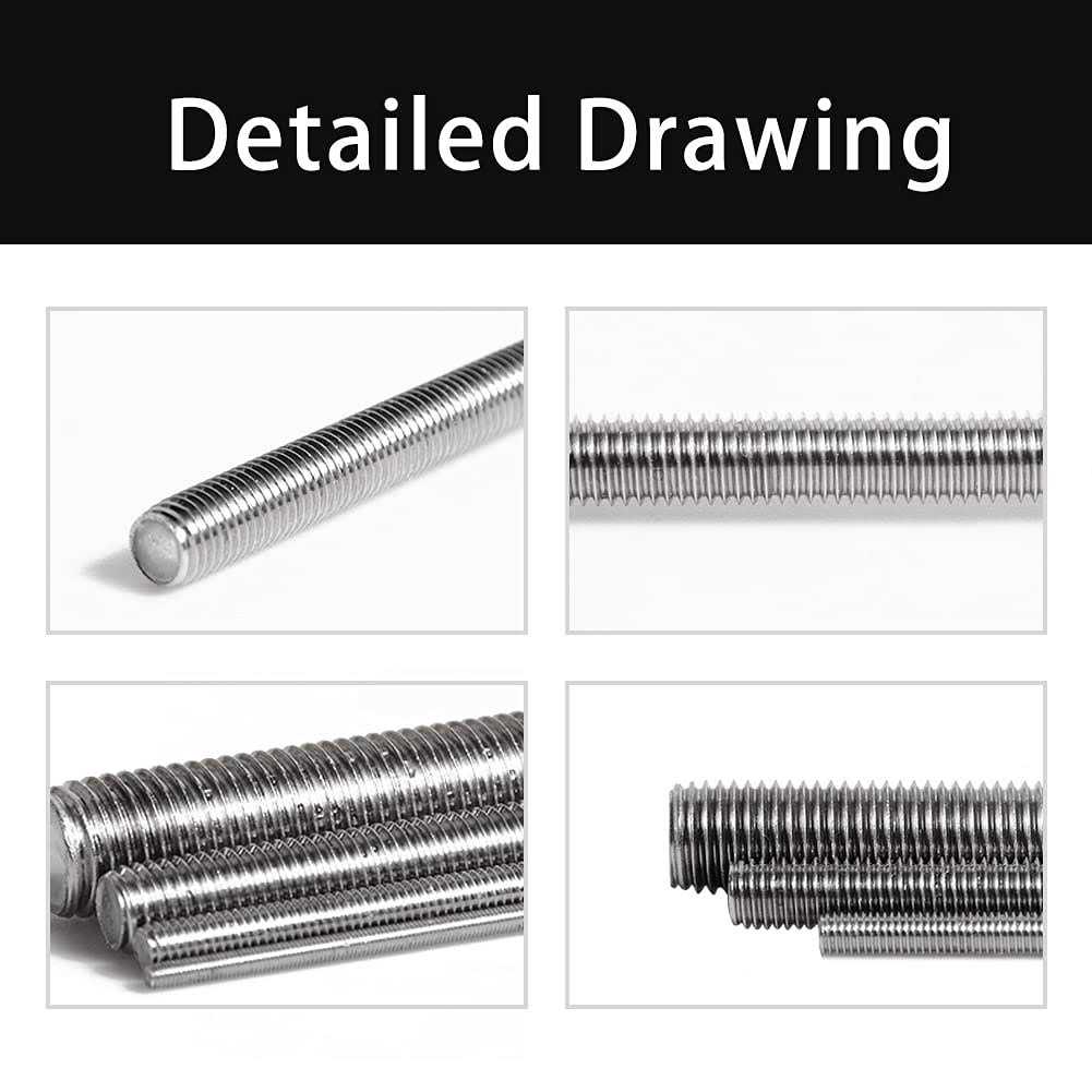 Feelers 304 Stainless Steel M12-1.75 Fully All Threaded Rod - MT - Mrs Treak