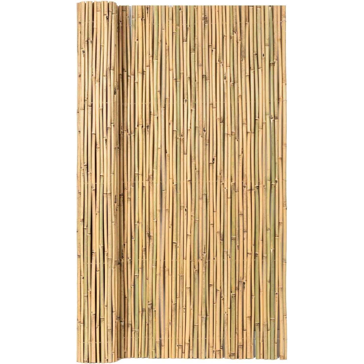 Mininfa Natural Rolled Bamboo Fence Eco-Friendly 0.7 in D x 6 feet High x Long - MT - Mrs Treak
