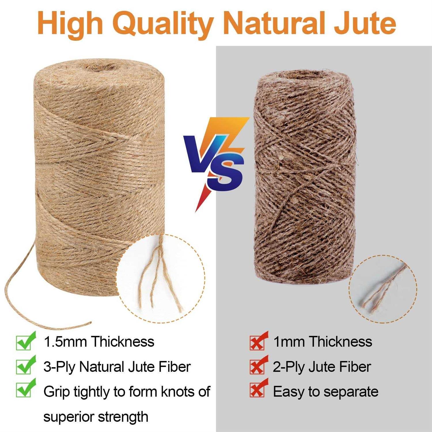 Natural Jute Twine Twine String 3ply Thin Ribbon Hemp Twine - MT - Mrs Treak