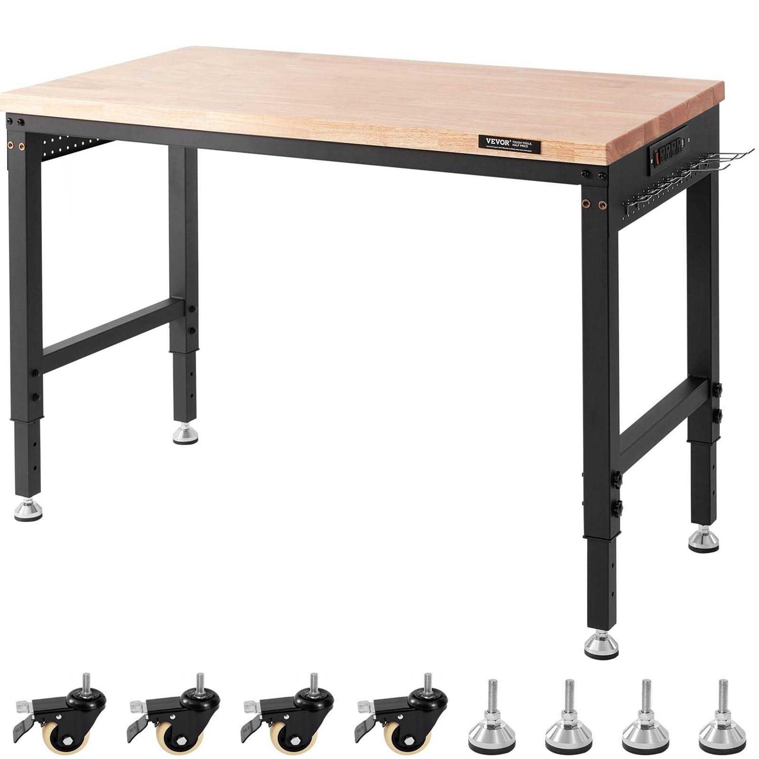 VEVOR Workbench Adjustable Height 20 Garage Table w - MT - Mrs Treak