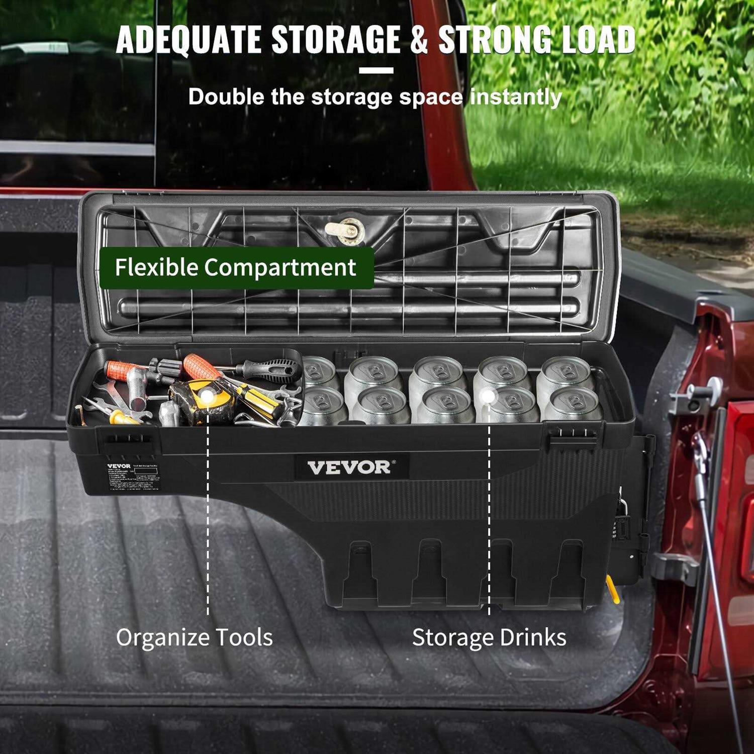 VEVOR Truck Bed Storage Box Lockable Lid - MT - Mrs Treak