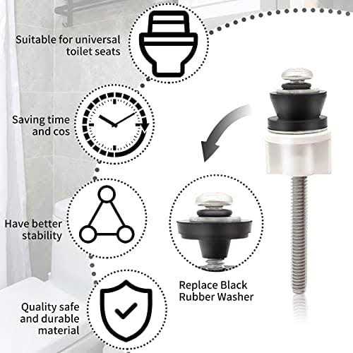 Universal Toilet Seat Hinge Bolts, Waterproof Stainless And Rubber - MT - Mrs Treak