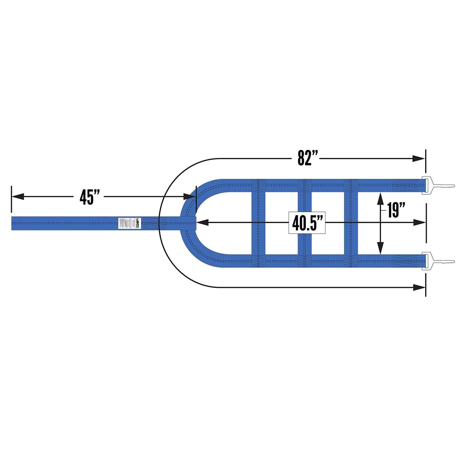 US Cargo Control Blue Extra Large Tow Dolly Basket Strap with Twisted Snap Hooks - MT - Mrs Treak