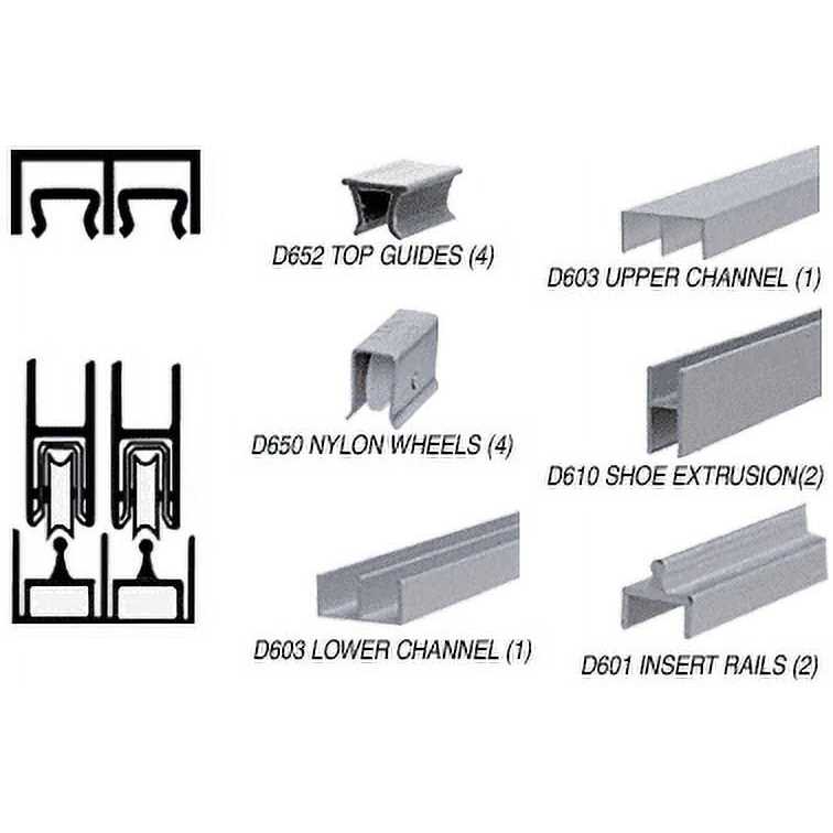 Crl D594a Satin Anodized D594 Aluminum Lower Track - MT - Mrs Treak