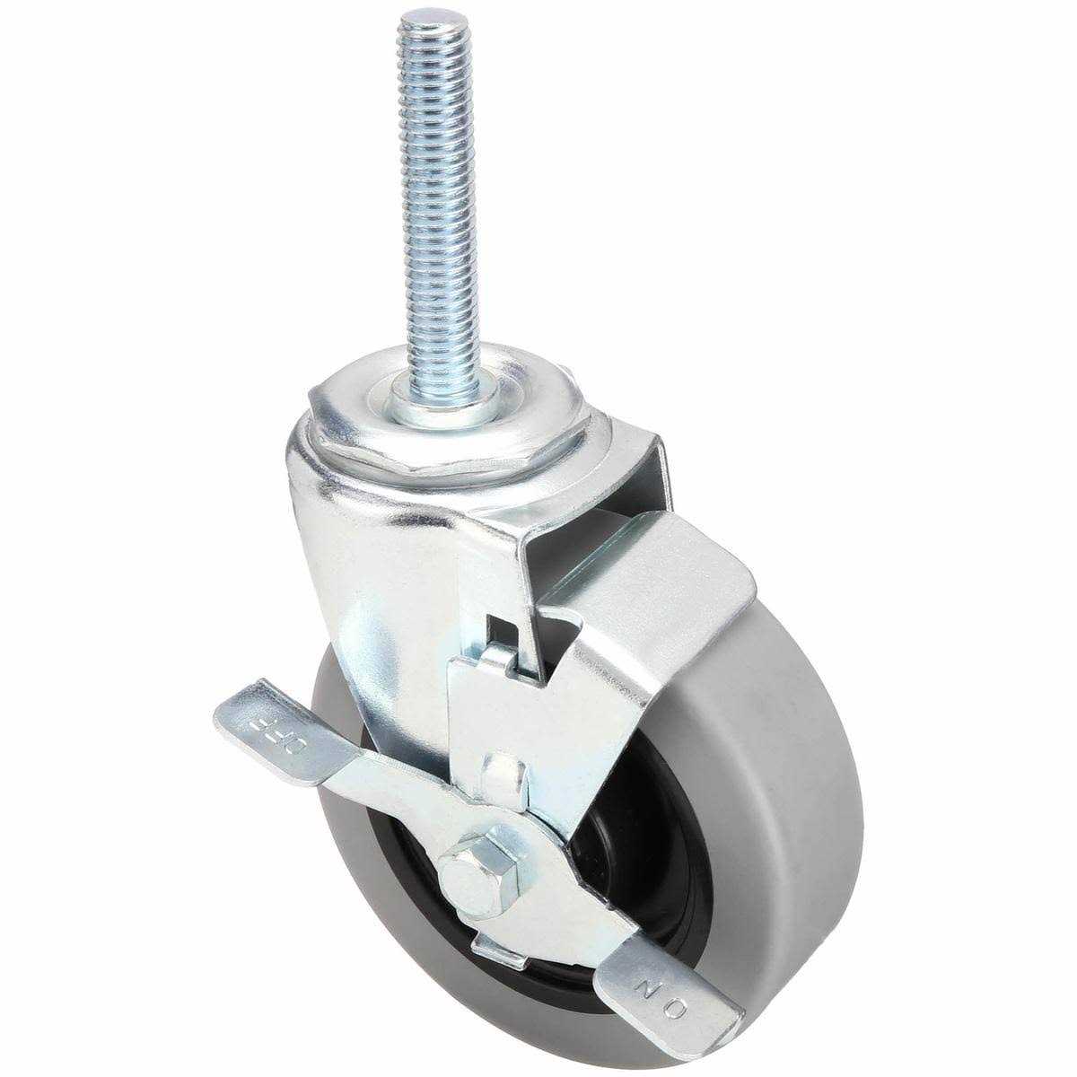 ZORO SELECT NSF-Listed Sanitary Threaded Stem Caster 20tm49 - MT - Mrs Treak
