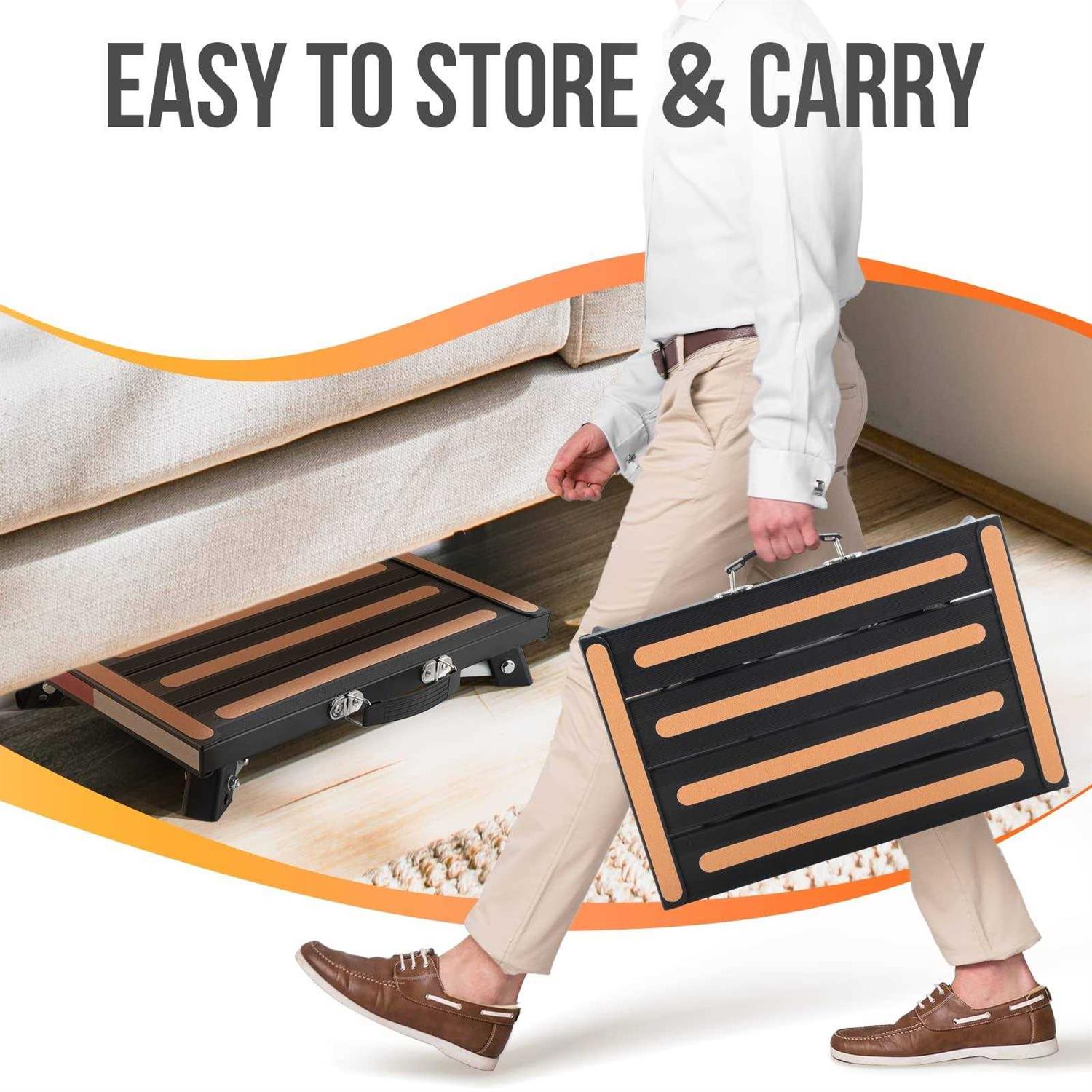 Yagud RV Stool, Adjustable Height Folding Step Stool with Non-slip Surface, Rubber Feet, Handle and Reflective Strips - MT - Mrs Treak