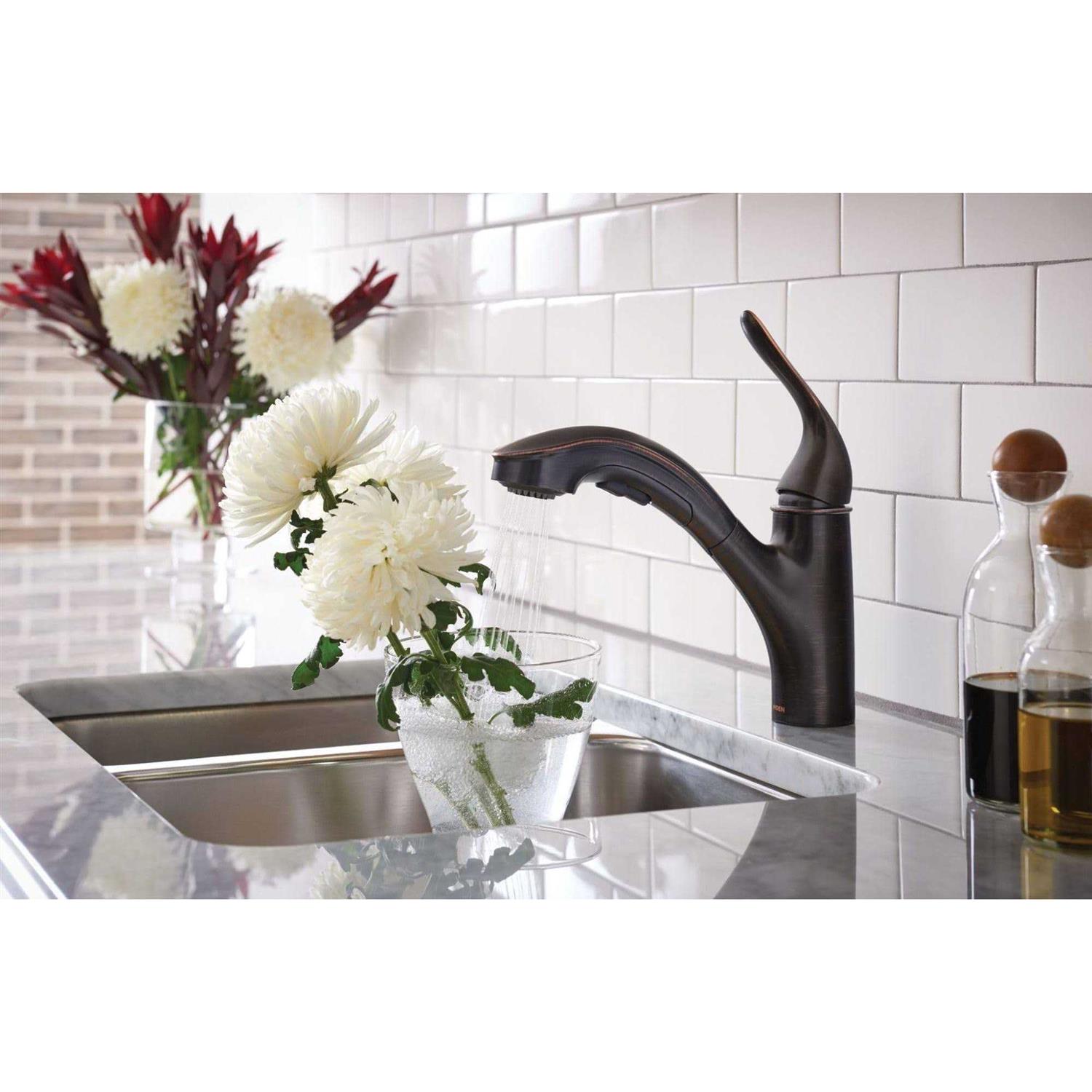 Moen Brecklyn Single-Handle Pull-Out Sprayer Kitchen Faucet with Power Clean - MT - Mrs Treak