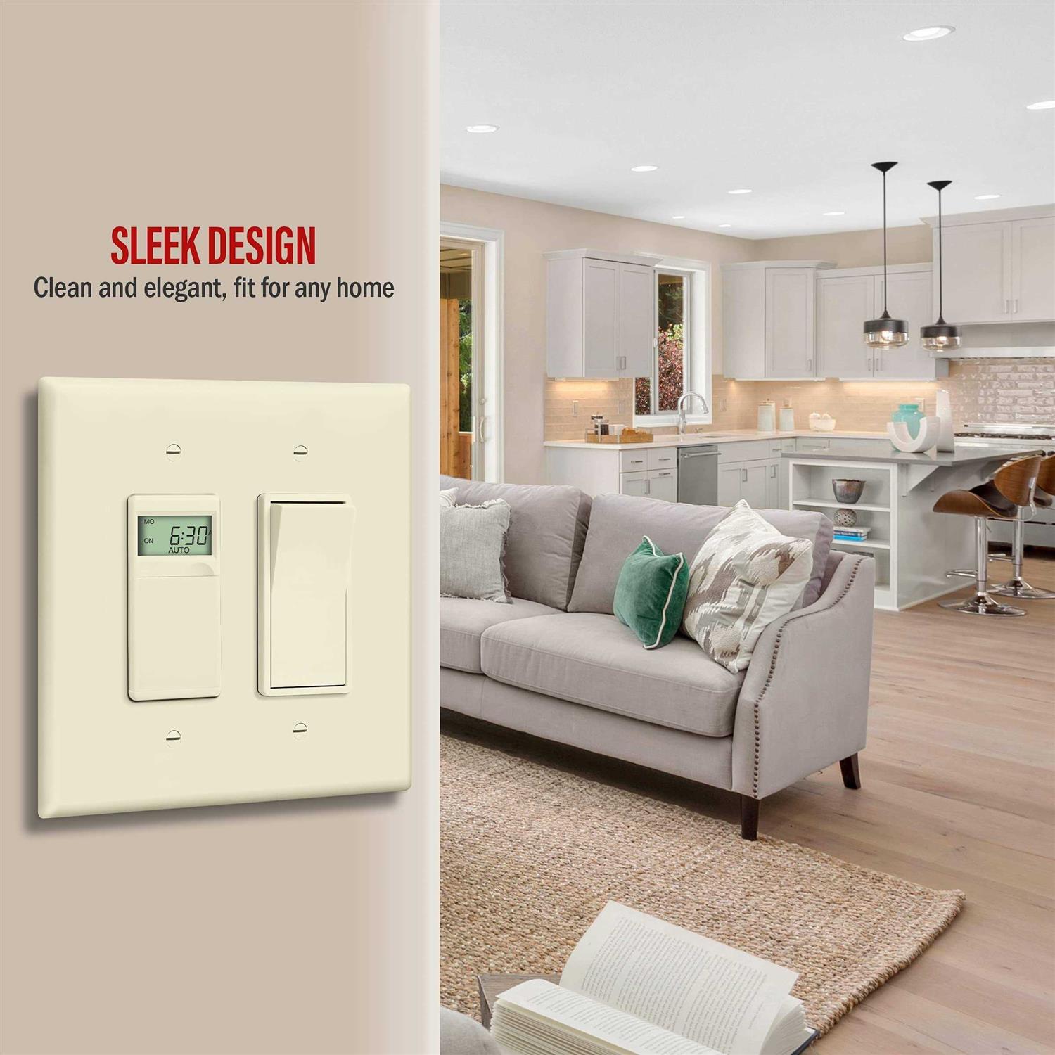 Enerlites Double Decorator Switch Cover Two Gang Outlet Wall Plate 8832 - MT - Mrs Treak
