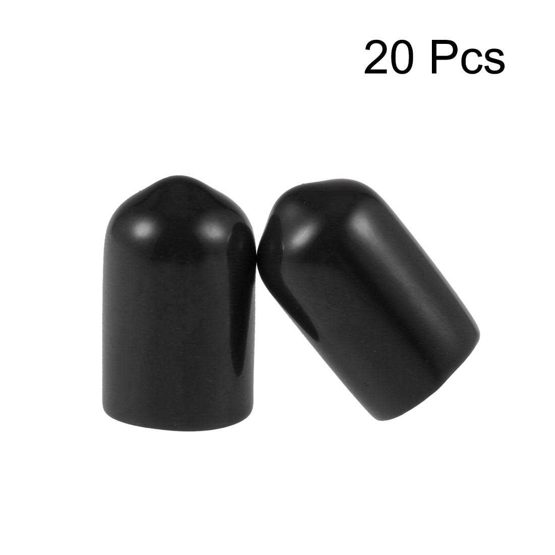 uxcell Rubber End Caps ID Vinyl Round Cap Cover Screw Thread Protectors Black - MT - Mrs Treak