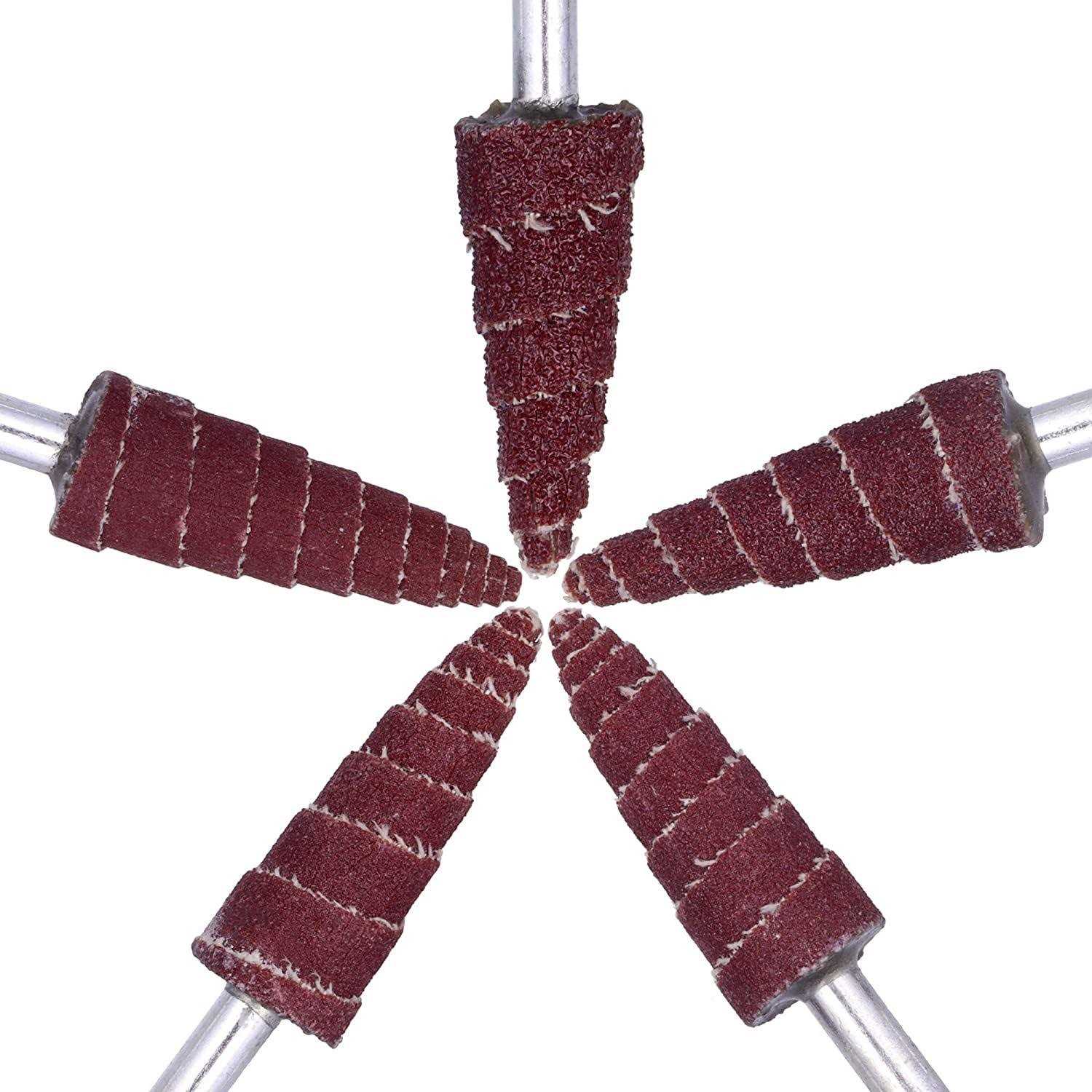 Mixiflor 24Pack Abrasive Flap Wheel Sander,80 Grit 1/4Shank Diameter Cone Shape - MT - Mrs Treak