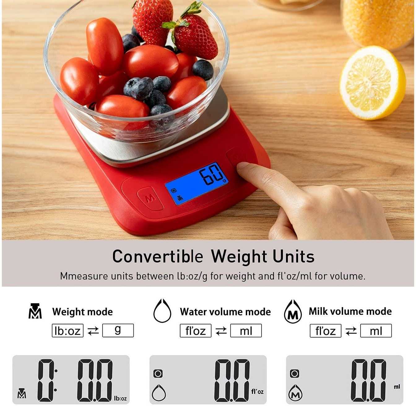 Nutri Fit Ultra Slim Kitchen Scale Digital Food Weight Scale for Baking Cooking in Grams and Ounces Tare & Backlit Lcd - MT - Mrs Treak