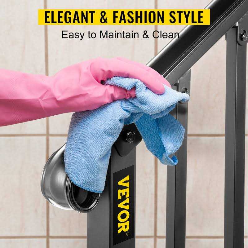 VEVOR 4 ft. Handrails for Outdoor Steps Fit 4 or 5 Steps Outdoor Stair Railing Wrought Iron Handrail with baluster LTFS4H5BHSTL00001V0 - MT - Mrs Treak