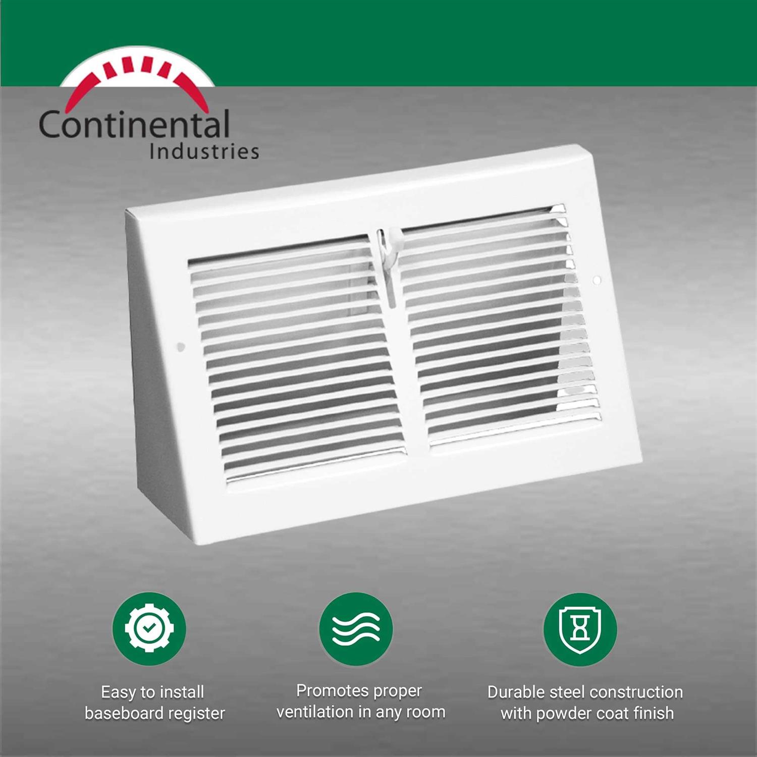 White Triangular Baseboard Register - MT - Mrs Treak