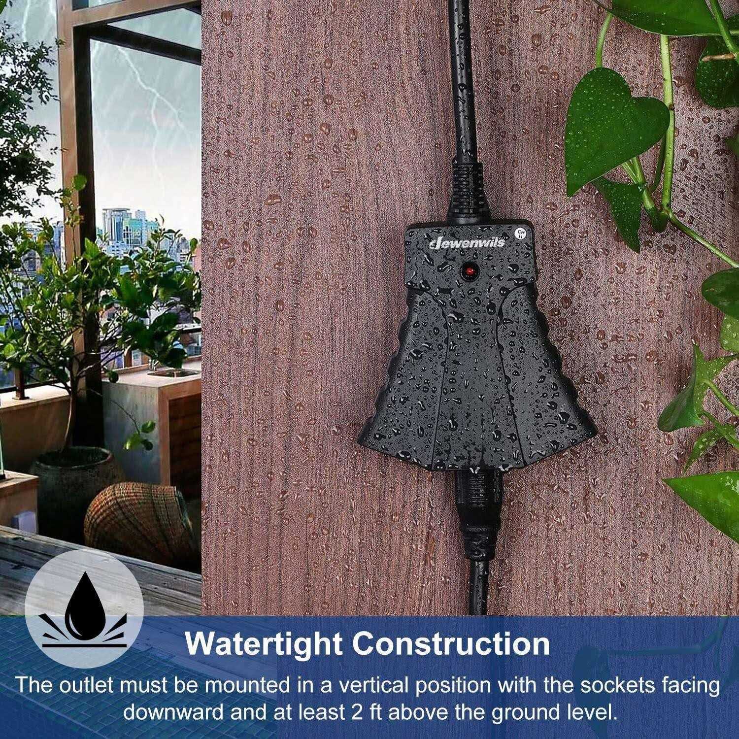 Dewenwils Outdoor Power Stake Timer Waterproof 100FT Remote Control Outlet Timer - MT - Mrs Treak