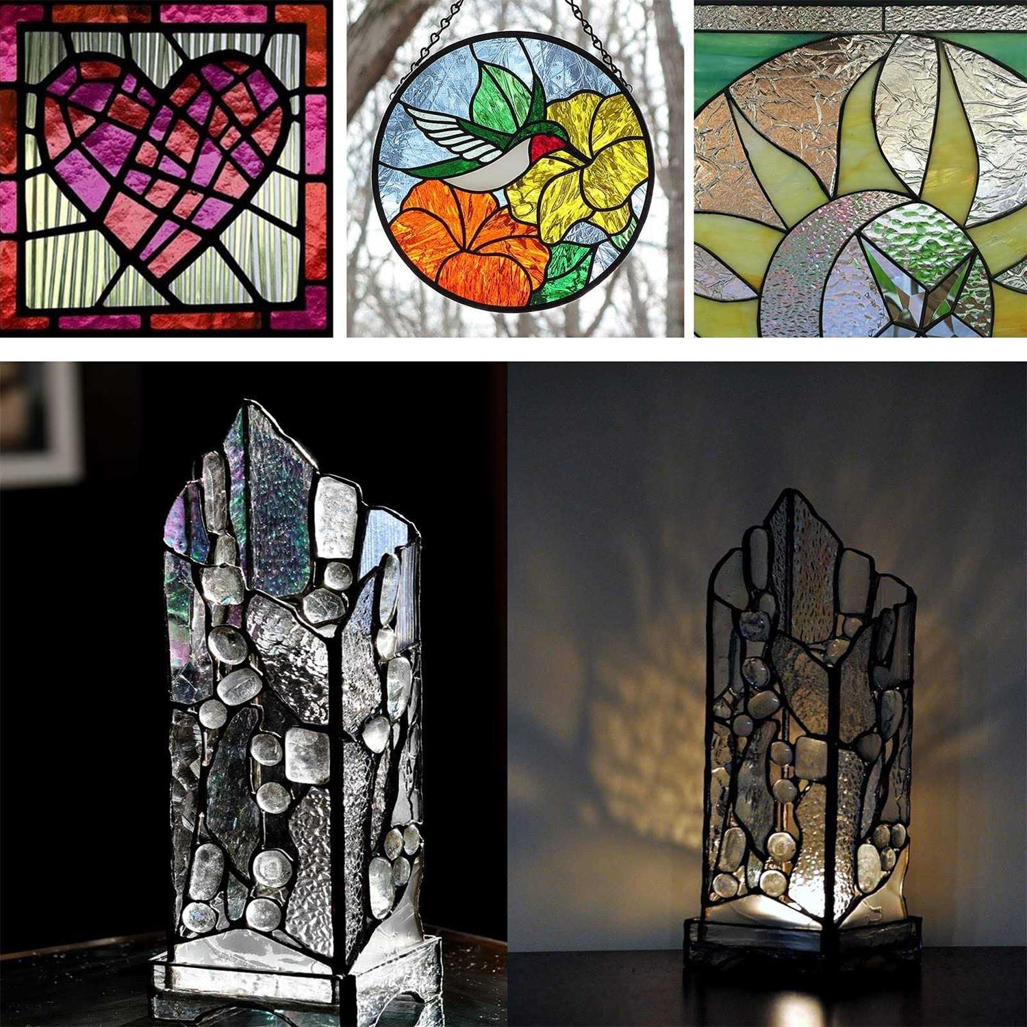 Paljolly 6 Sheets Clear Textured Stained Glass Sheets - MT - Mrs Treak