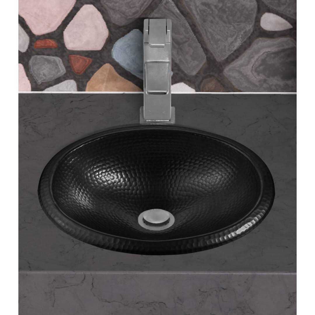 Monarch Abode 17 in. Hand Hammered Oval Drop-in Bathroom Sink in Pure Copper - MT - Mrs Treak