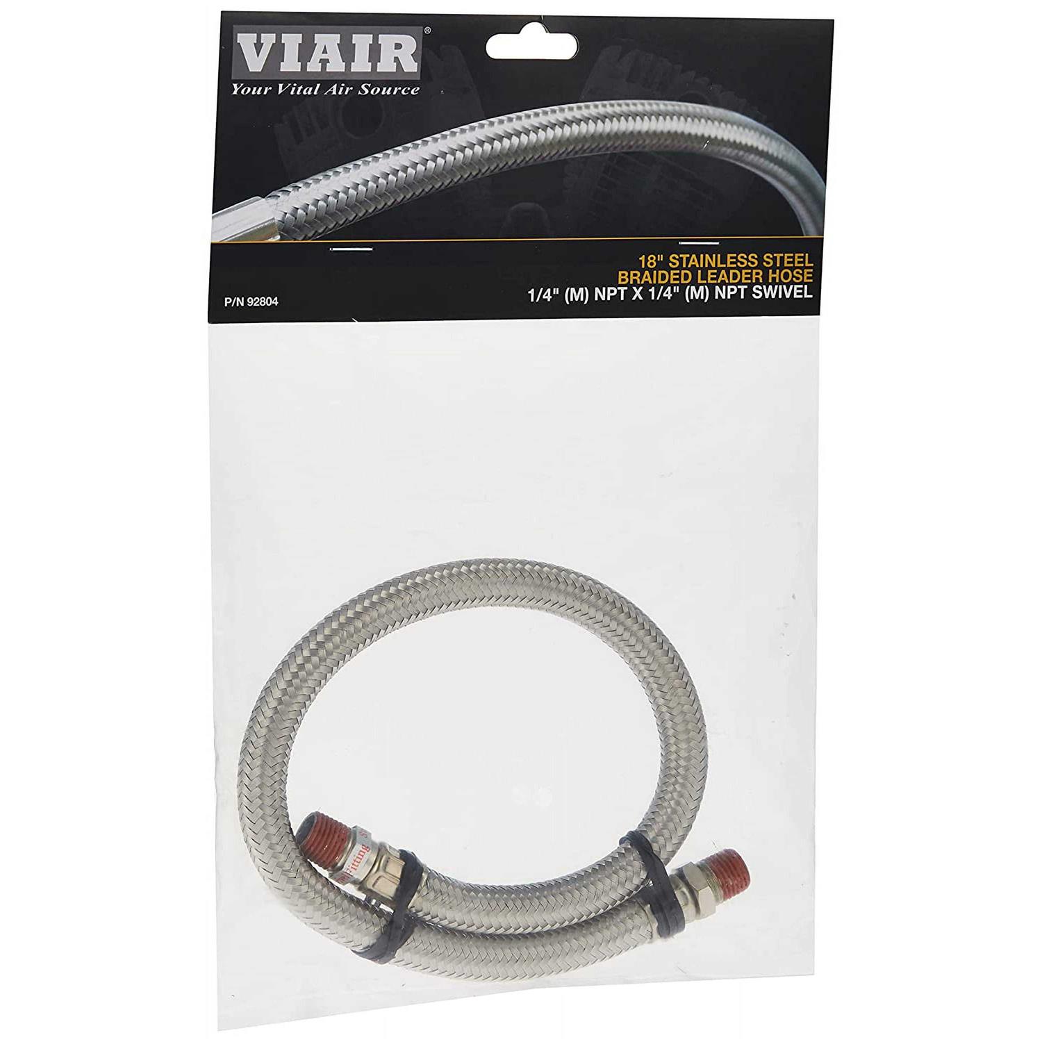 Viair 92790 24 Stainless Steel Braided PTFE Leader Hose w/ Check Valve - MT - Mrs Treak