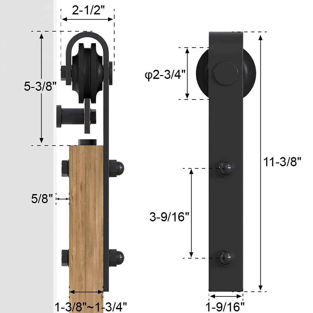 WINSOON 5-16FT Single Wood Sliding Barn Door Hardware Basic Black Big Spoke Wheel Roller Kit Garage Closet Carbon Steel Flat Track System - MT - Mrs Treak