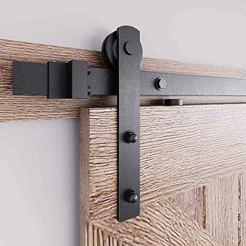 EaseLife 8 ft Double Door Sliding Barn Door Hardware Track Kit,Basic J Pulley,Heavy Duty,Slide Smoothly Quietly,Easy Install - MT - Mrs Treak