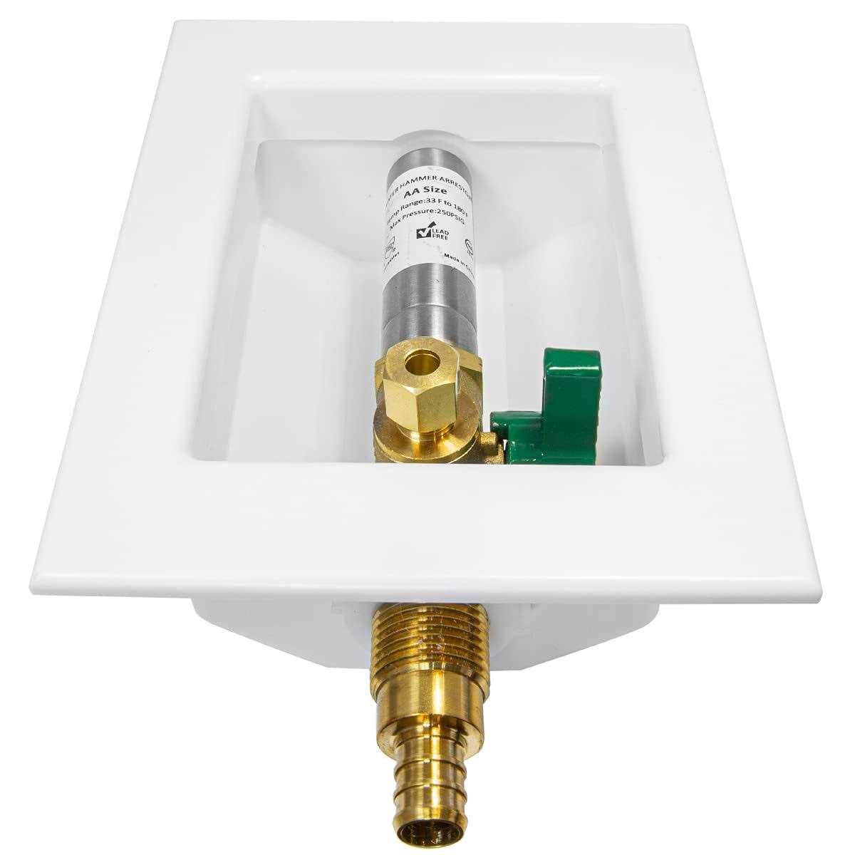 Efield Pex Pre-Assembled Ice Maker Outlet Box 12-Inch Pex F1807 Crimp with Installed 14-Turn Ball Valve - MT - Mrs Treak