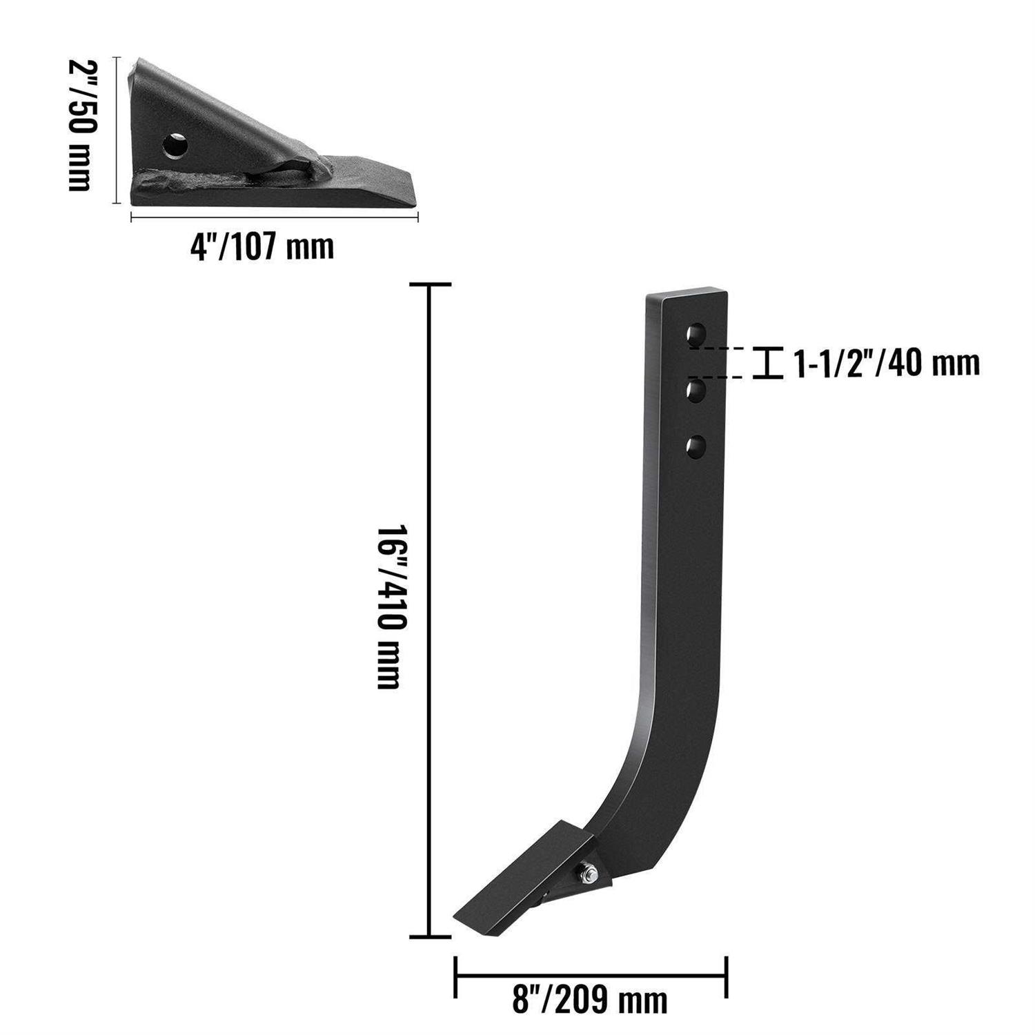 Vevor Blade Shank, 18” Scarifier Shank, 4 Holes Box Scraper Shank, Ripper Shank with Removable Tapered Teeth and Pins - MT - Mrs Treak