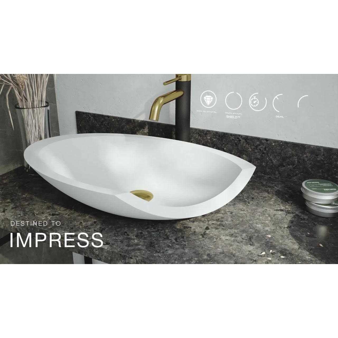 VIGO Magnolia Matte Stone Vessel Bathroom Sink VG04010 - MT - Mrs Treak