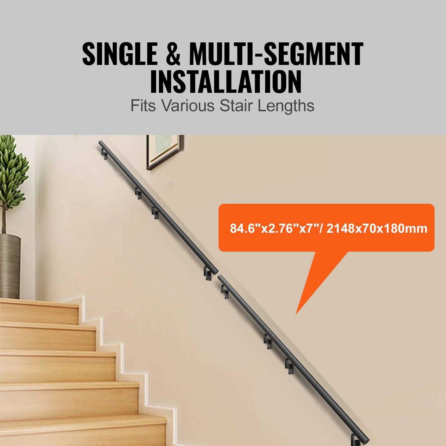 VEVOR Handrail Picket Fits Steps Black Iron LTFS - MT - Mrs Treak