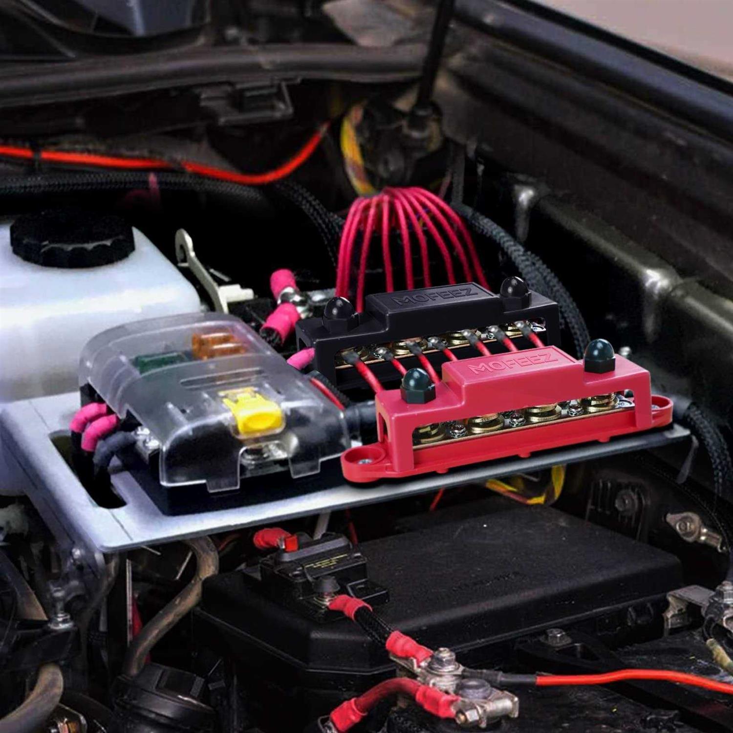 Mofeez Power Distribution Block Bus Bar 4 x Posts - MT - Mrs Treak