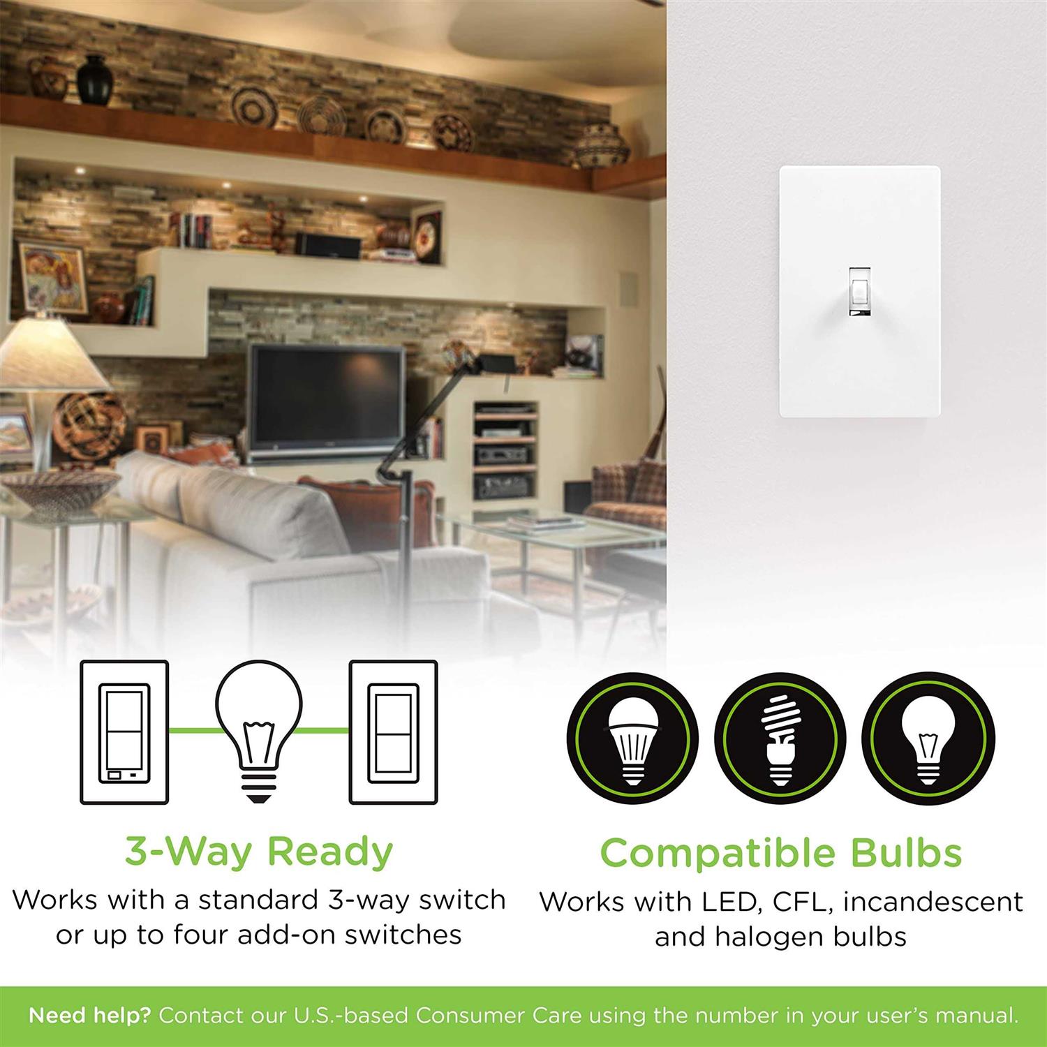 Enbrighten Z-Wave Plus Smart Light Dimmer with QuickFit And SimpleWire - MT - Mrs Treak
