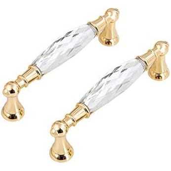 Cosmas 6393bb-c Brushed Brass with Clear Glass Cabinet Handle Pull - Mrs Treak