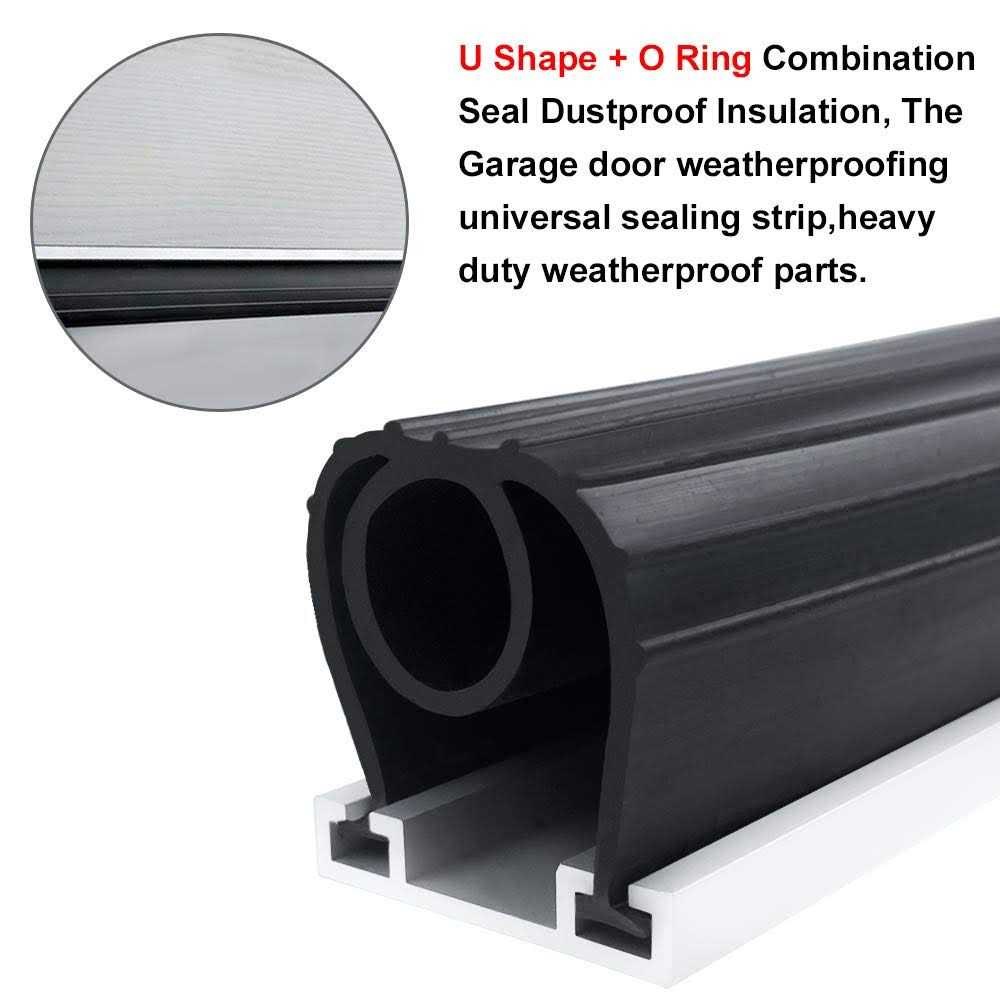 Storystore Garage Door Seals Bottom Rubber with Pre-drilled Aluminum Track Retainer Base Kit,Heavy-duty U Shape + O Ring Combination Weather Stripping Sesl Kit - MT - Mrs Treak