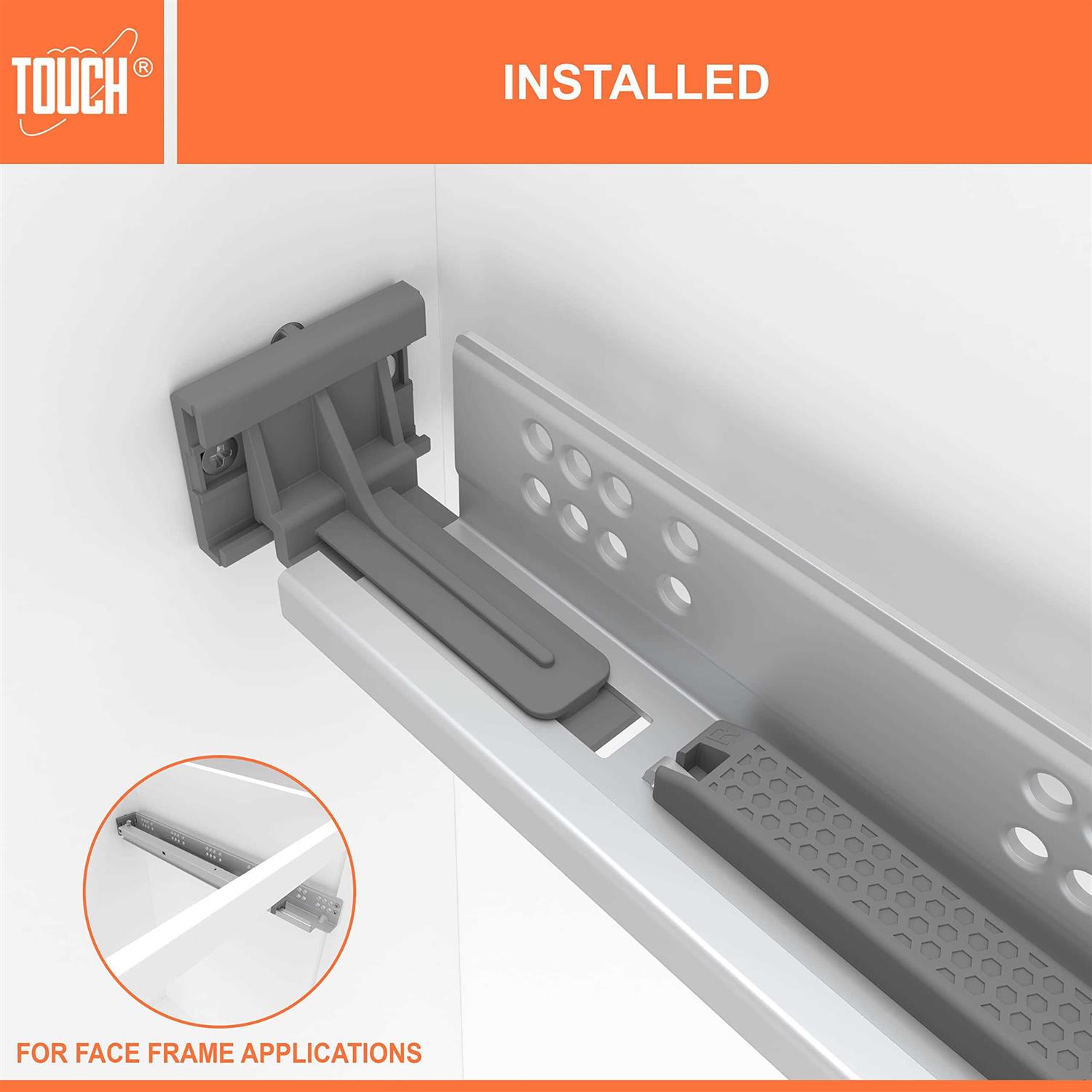 TOUCH Rear Mounting Undermount Soft-Close Drawer Slides Socket - MT - Mrs Treak