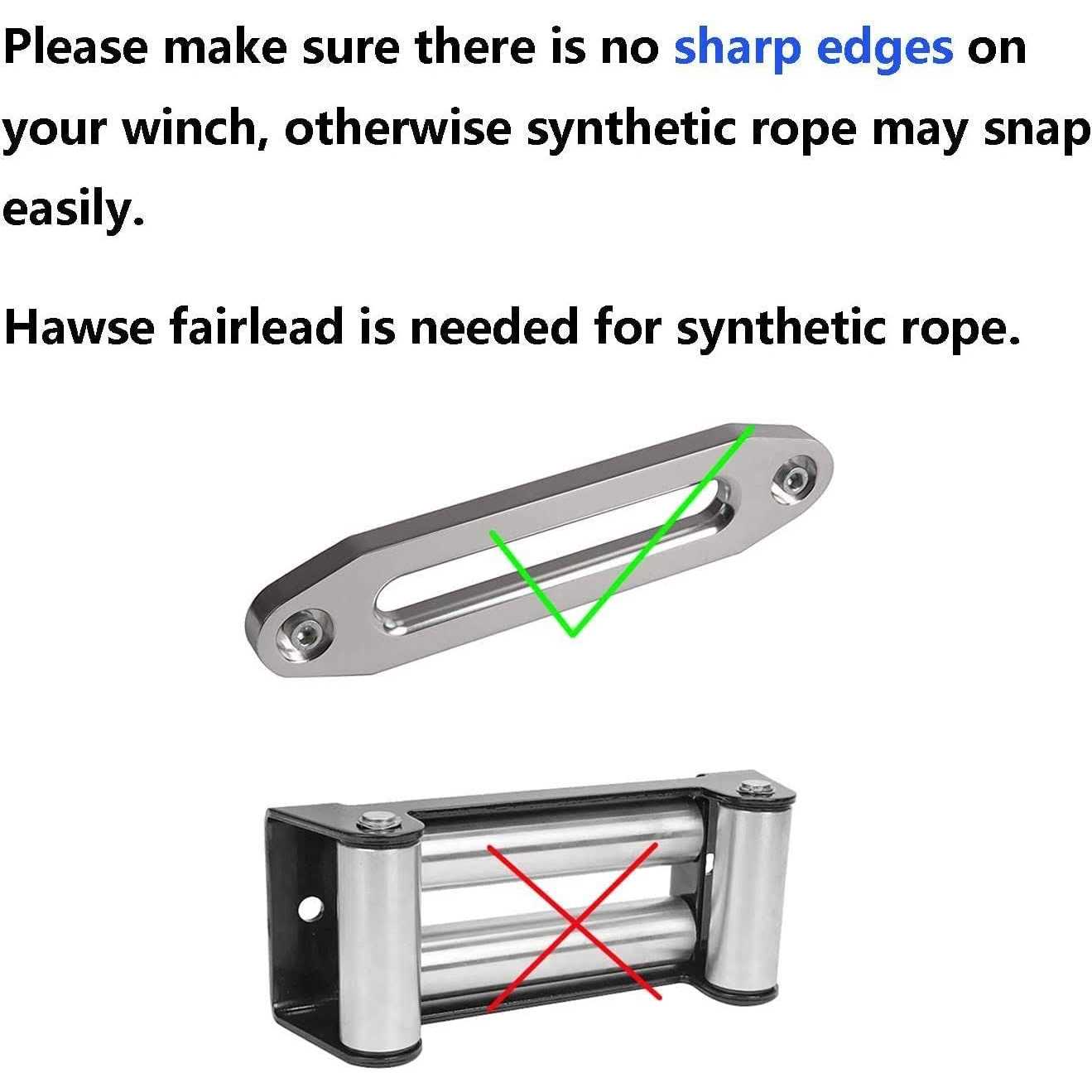 Ucreative 50 Feet Synthetic Winch Rope Line Cable with Hook and Stopper for ATV UTV - MT - Mrs Treak