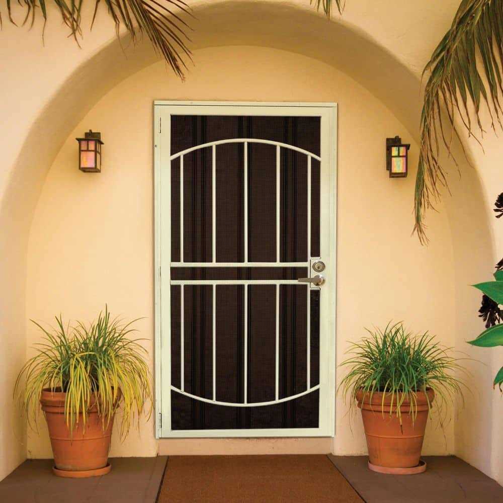 Unique Home Designs 36 in. x 96 in. Arcada Surface Mount Steel Security Door with Expanded Metal Screen - MT - Mrs Treak