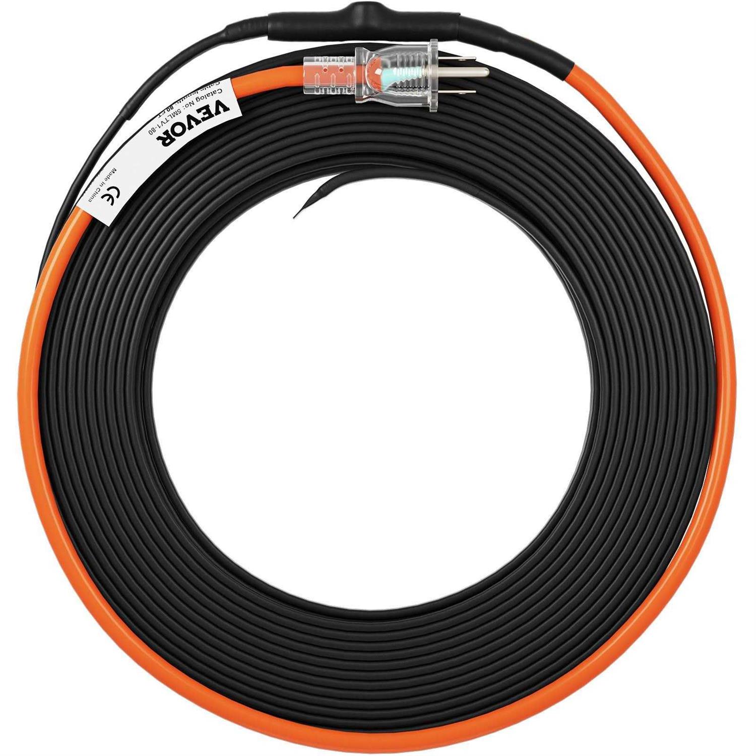 VEVOR Self-Regulating Pipe Heating Cable 5W/ft Heat Tape for Pipes Freeze Protection, Protects PVC Hose, Metal and Plastic Pipe from - MT - Mrs Treak