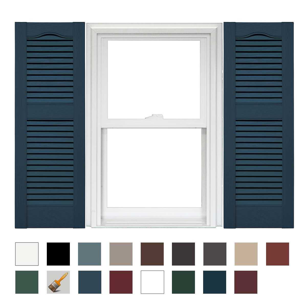 Mid America Open Louver Vinyl Shutters 1 Pair - MT - Mrs Treak