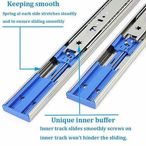 Tobinice 6 Pairs Hardware 3-Section Side Mount Soft Close Full Extension Ball Bearing Drawer Slides,100 LB Capacity Drawer - MT - Mrs Treak