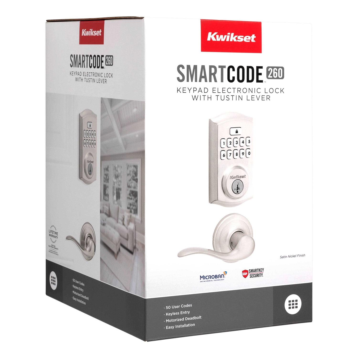 Kwikset Signature Series 270 SmartCode Satin Nickel Single Cylinder Smartkey Electronic Deadbolt Lighted Keypad | 992700-002 - MT - Mrs Treak