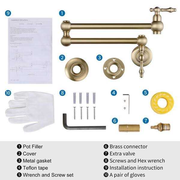 WOWOW Double Handle Wall-Mount Pot Filler Kitchen Faucet 2311100 - MT - Mrs Treak