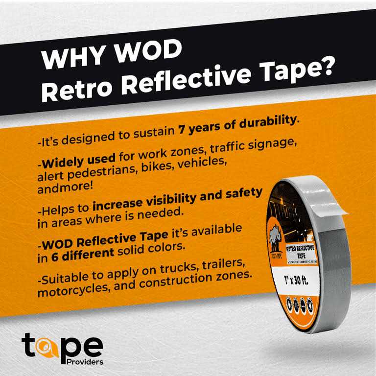 Wod Tape Retro Reflective Tape 30 ft. Safety Tape - MT - Mrs Treak