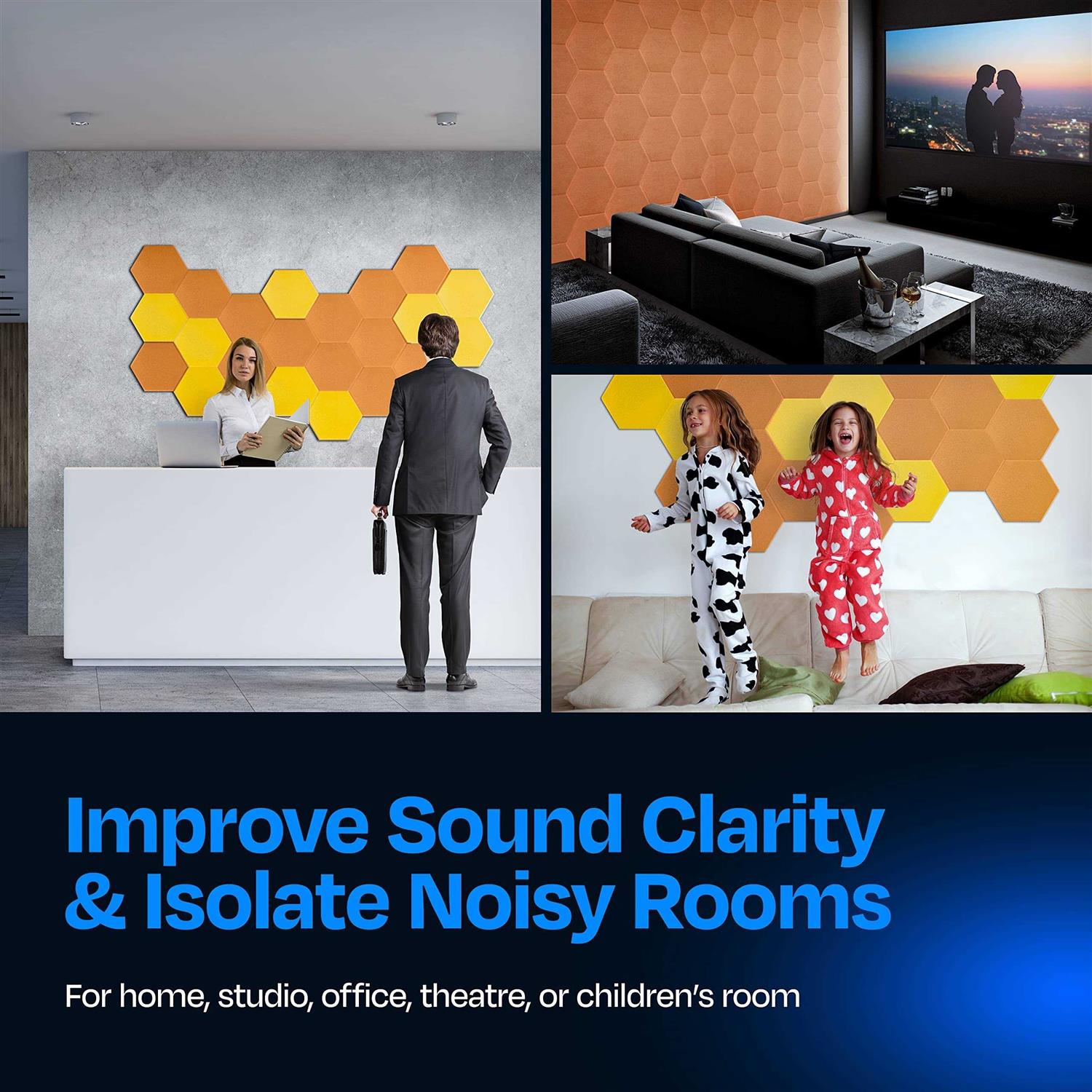 Ekkogo Acoustic Panels 12-Pack Soundproof Wall Panels 12′ X0.4” Sound Panels High Density Sound Dampening Panels - MT - Mrs Treak