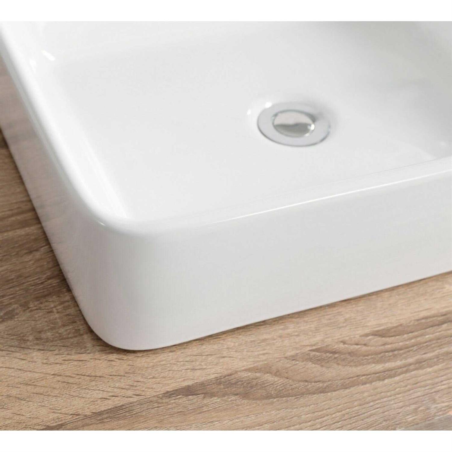 Deervalley DV-1V0048 Liberty 12” White Ceramic Rectangular Vessel Bathroom Sink - MT - Mrs Treak