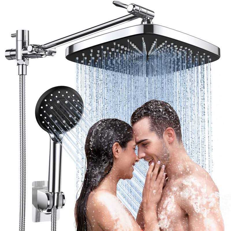 Veken 12 Inch Rain Shower Head with 5 Settings High Pressure Handheld - MT - Mrs Treak
